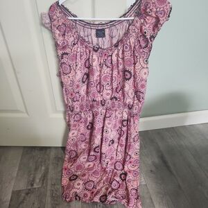 Faded Glory Pink and Black Floral Dress